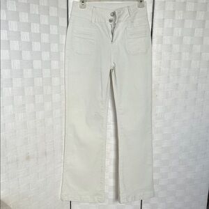 High-Rise Off-White Wide Leg Jeans